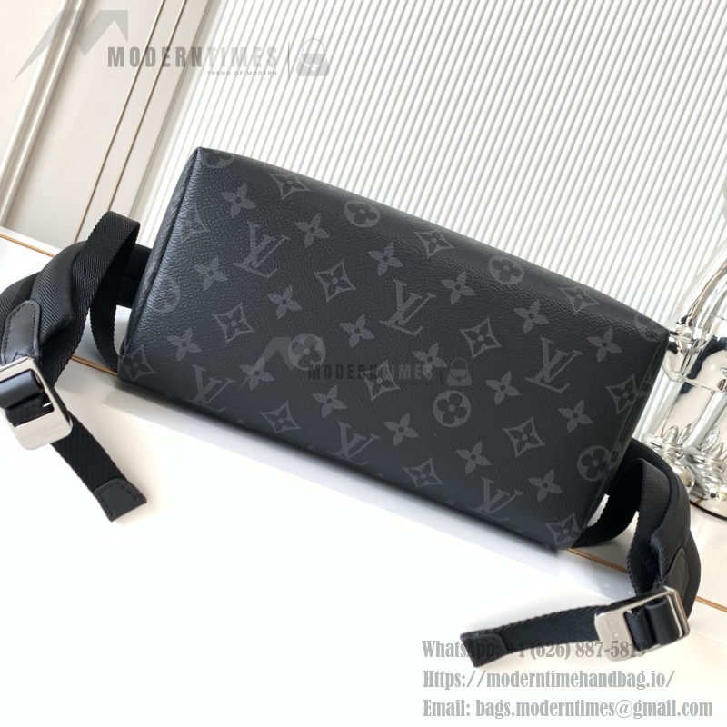 Louis Vuitton Discovery Slim Backpack in Monogram Eclipse Coated Canvas with Front Zipper Pocket