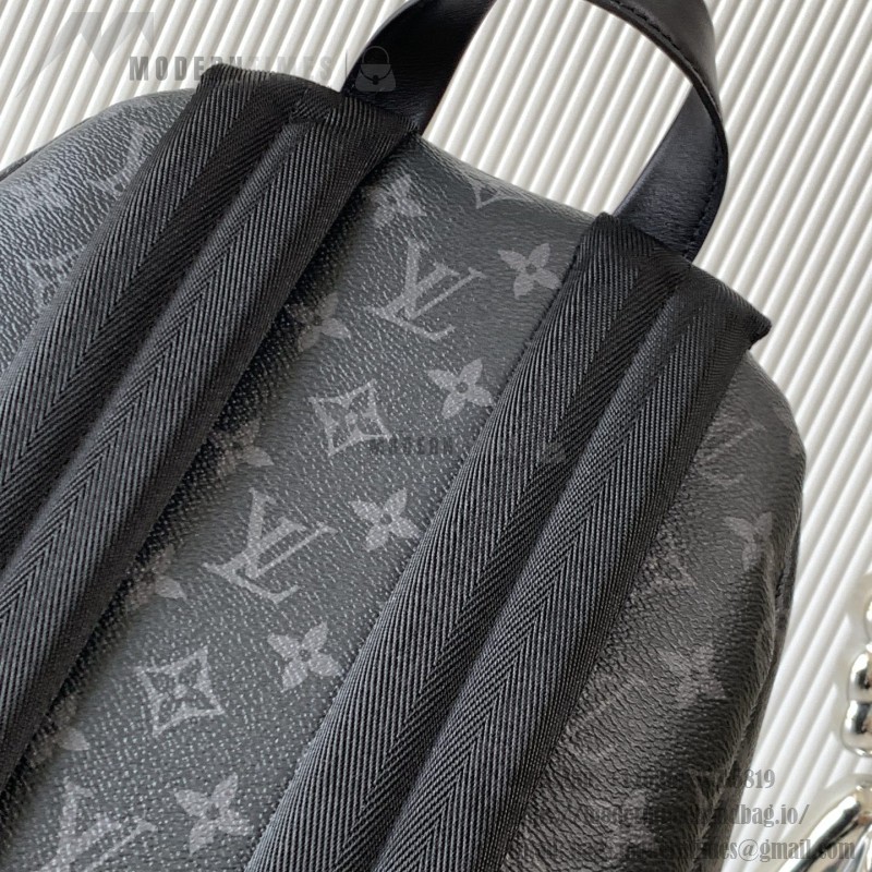 Louis Vuitton Discovery Slim Backpack in Monogram Eclipse Coated Canvas with Front Zipper Pocket