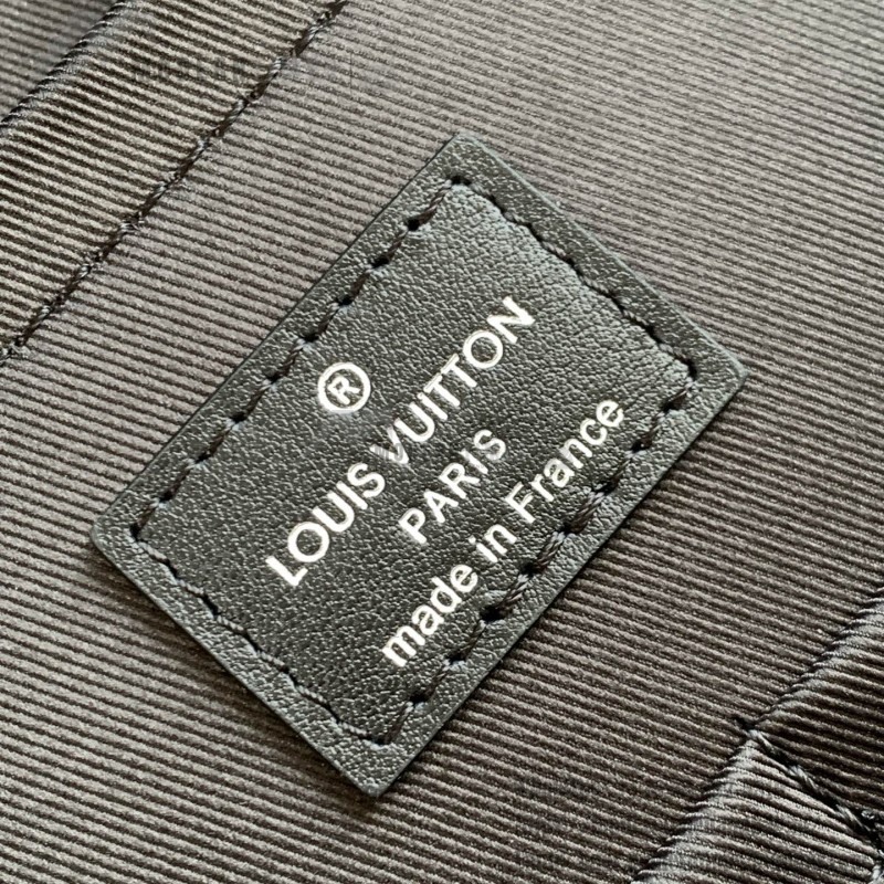 Louis Vuitton Discovery Slim Backpack in Monogram Eclipse Coated Canvas with Front Zipper Pocket