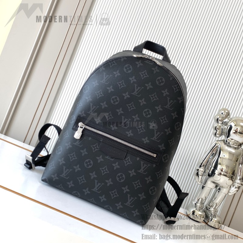 Louis Vuitton Discovery Slim Backpack in Monogram Eclipse Coated Canvas with Front Zipper Pocket