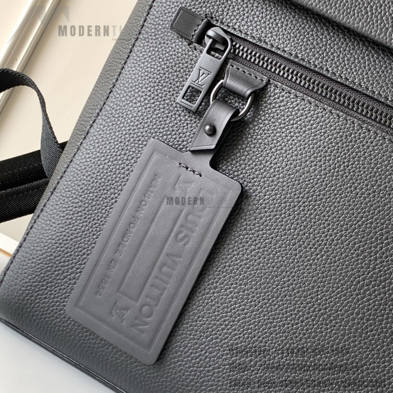 Louis Vuitton Flap Backpack in Black Original Leather with Magnetic Flap and Zipper Pockets