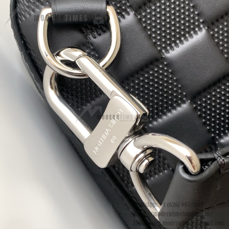 Louis Vuitton Avenue Shoulder Bag in Damier Infini Leather with Classic Checkered Pattern and Adjustable Strap