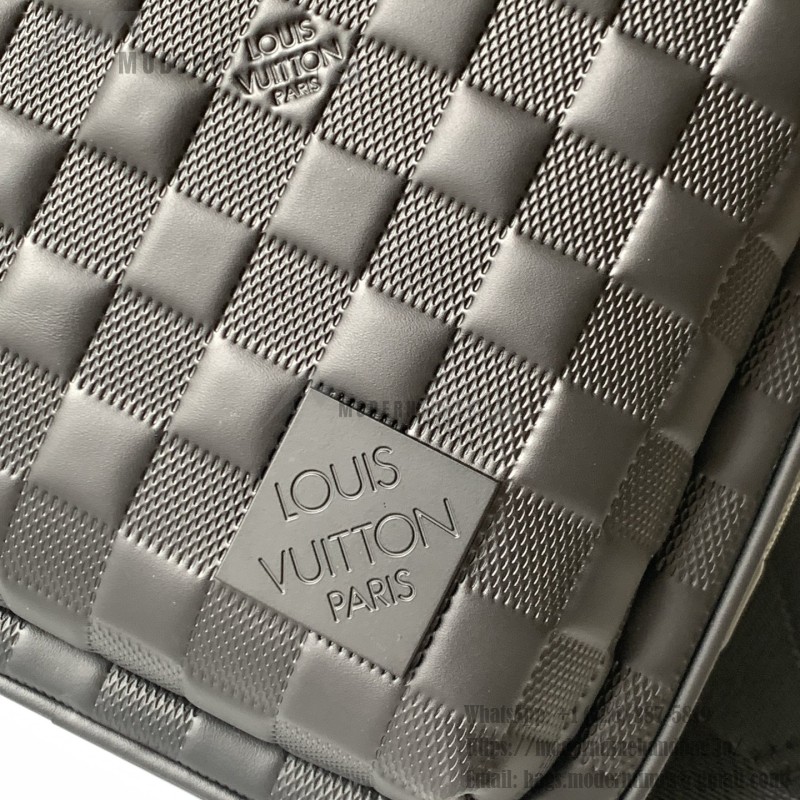 Louis Vuitton Avenue Shoulder Bag in Damier Infini Leather with Classic Checkered Pattern and Adjustable Strap