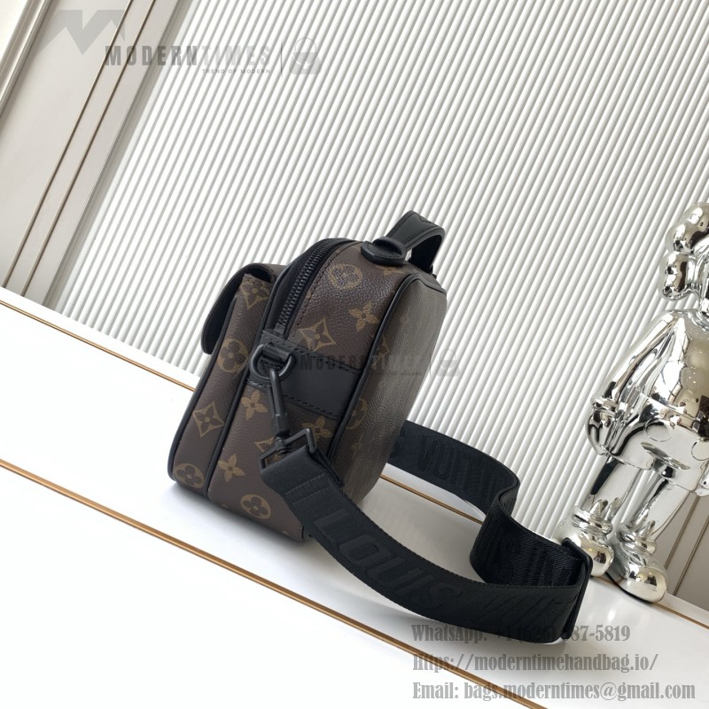 Louis Vuitton S Lock Messenger Bag in Monogram Macassar Canvas with S-lock and Leather Handle