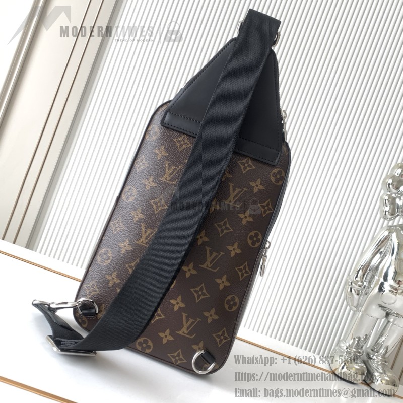 Louis Vuitton Avenue Shoulder Bag in Damier Graphite Canvas with Leather Patch and Adjustable Strap