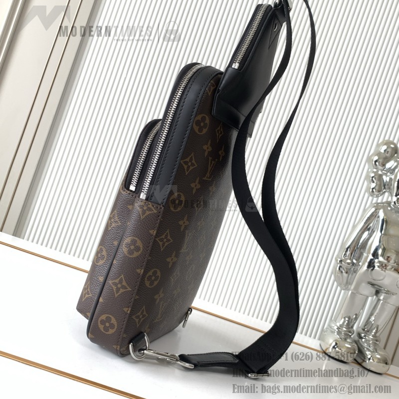 Louis Vuitton Avenue Shoulder Bag in Damier Graphite Canvas with Leather Patch and Adjustable Strap