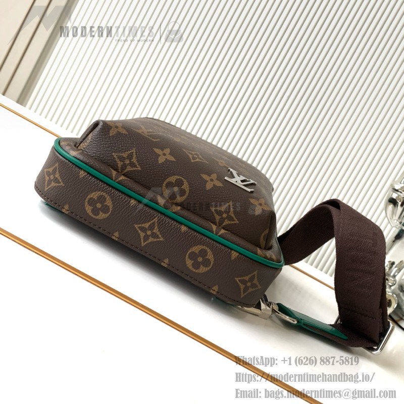 Louis Vuitton Avenue Small Shoulder Bag in Monogram Eclipse with Zippered Pocket and Adjustable Shoulder Strap
