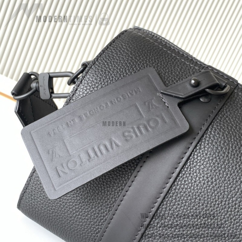 Louis Vuitton City Keepall Handbag in Aerogram Leather with LV Metal Letters and Detachable Shoulder Strap