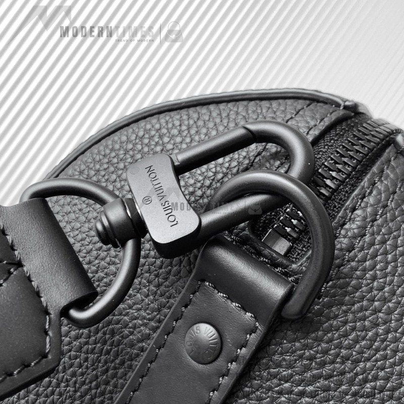 Louis Vuitton City Keepall Handbag in Aerogram Leather with LV Metal Letters and Detachable Shoulder Strap