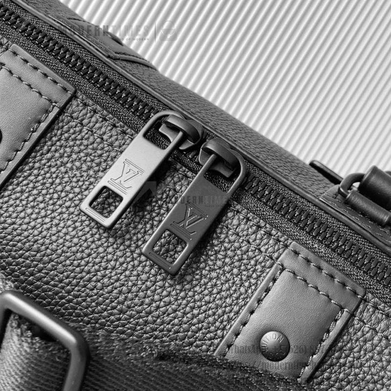 Louis Vuitton City Keepall Handbag in Aerogram Leather with LV Metal Letters and Detachable Shoulder Strap