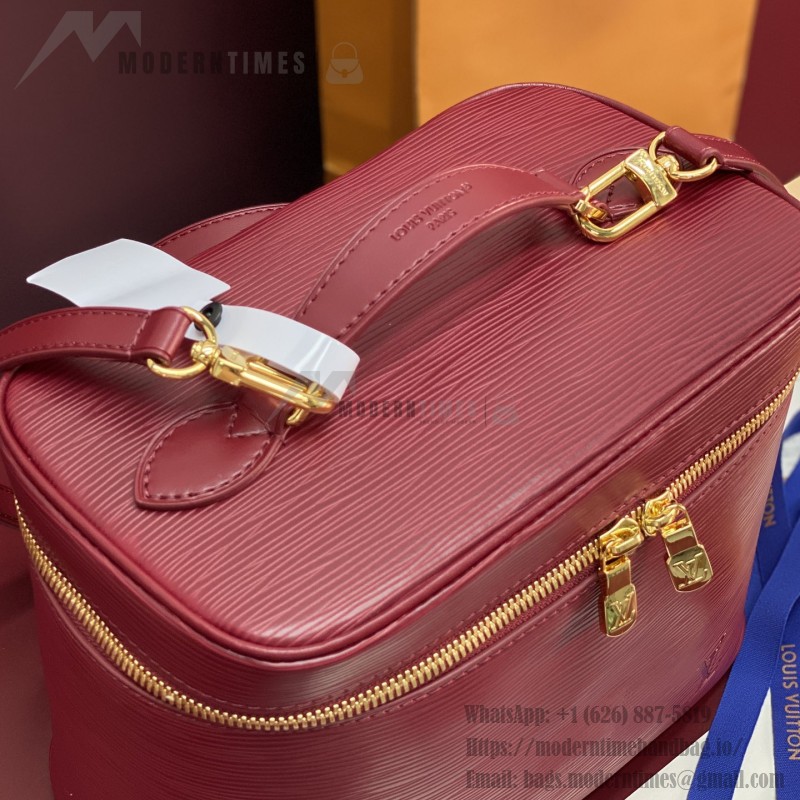 Louis Vuitton Nice Nano Cosmetic Bag in Epi Leather with Double Zip and Washable Fabric Lining