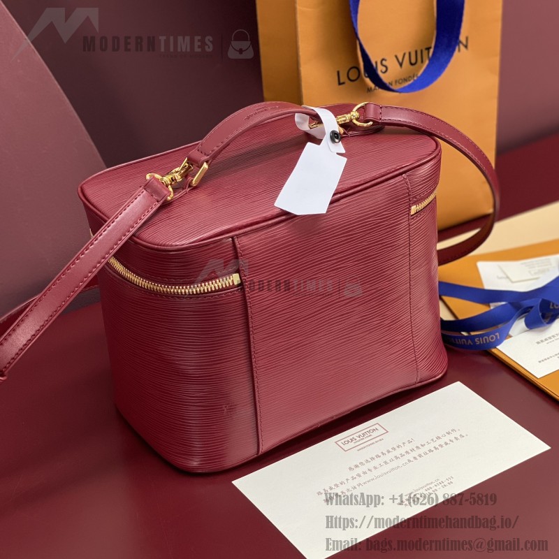 Louis Vuitton Nice Nano Cosmetic Bag in Epi Leather with Double Zip and Washable Fabric Lining