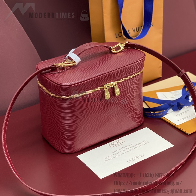 Louis Vuitton Nice Nano Cosmetic Bag in Epi Leather with Double Zip and Washable Fabric Lining