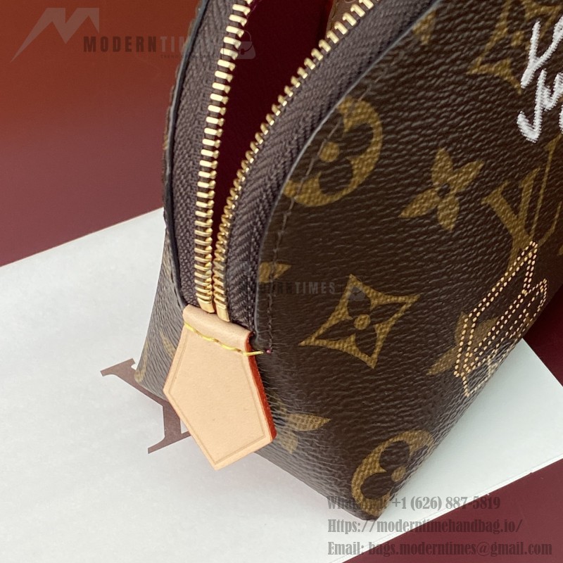 Louis Vuitton Pochette Cosmétique Small Cosmetic Bag in Monogram Yh Canvas with Flat Bottom Design