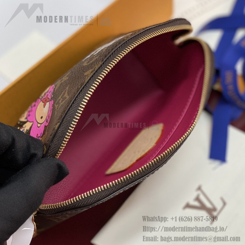 Louis Vuitton Pochette Cosmétique Small Cosmetic Bag in Monogram Yh Canvas with Flat Bottom Design