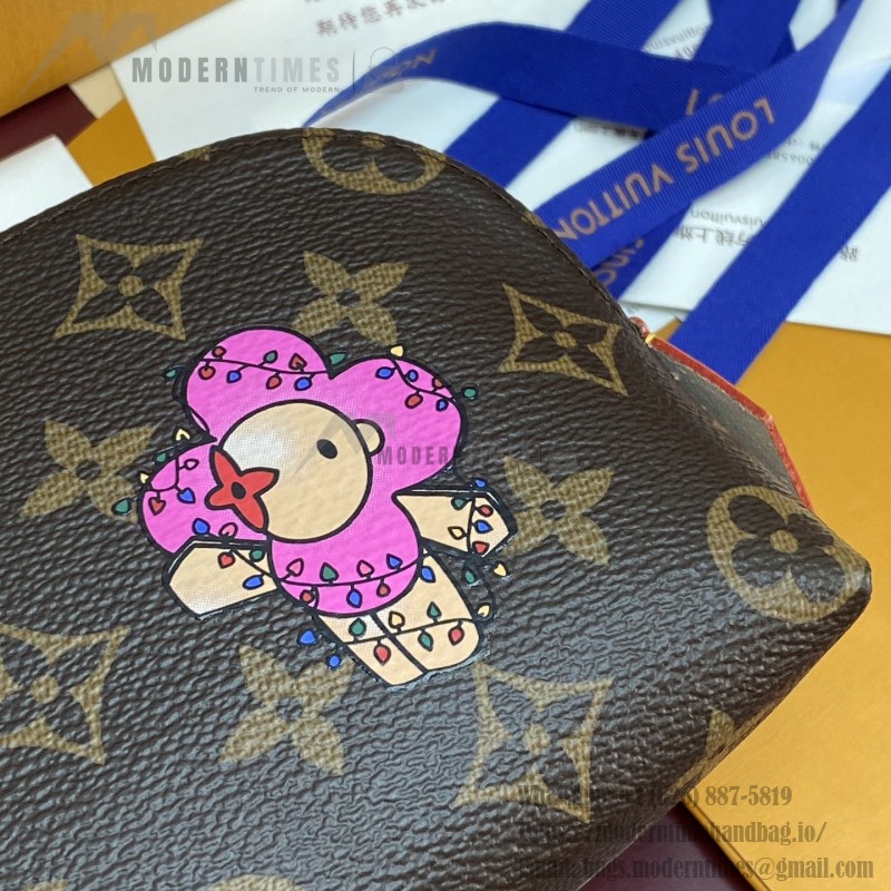 Louis Vuitton Pochette Cosmétique Small Cosmetic Bag in Monogram Yh Canvas with Flat Bottom Design