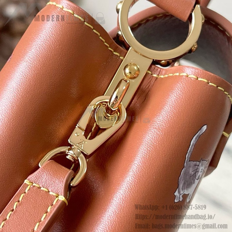 Louis Vuitton Capucines Mini Handbag from LV Travels With Series featuring Grace Coddington's Cat Illustration