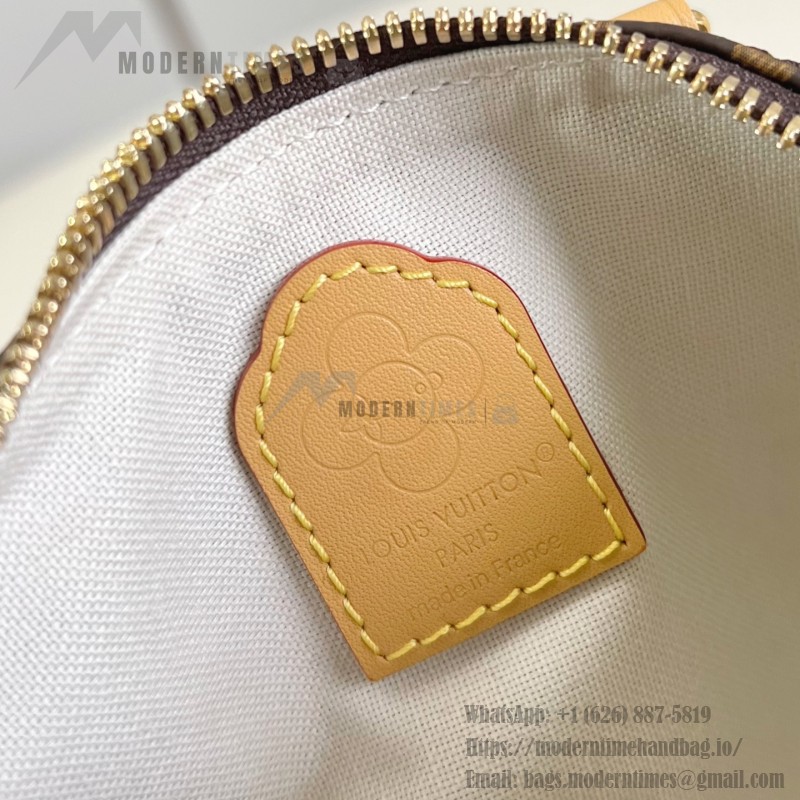 Louis Vuitton Nano Speedy Handbag M15330, Monogram Canvas, Vivienne Illustration and Keychain