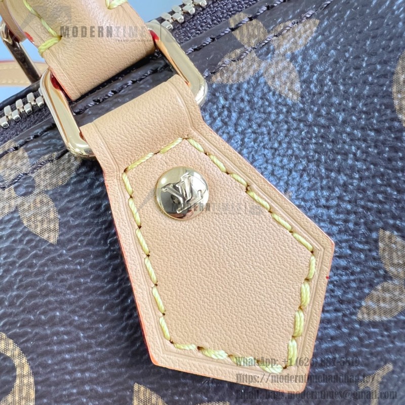 Louis Vuitton Nano Speedy Handbag M15330, Monogram Canvas, Vivienne Illustration and Keychain