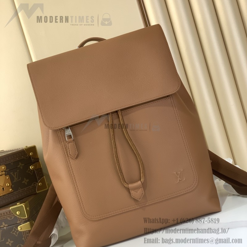 Louis Vuitton Fastline Backpack M26023 in waxed cowhide leather with embossed LV letters and padded laptop compartment