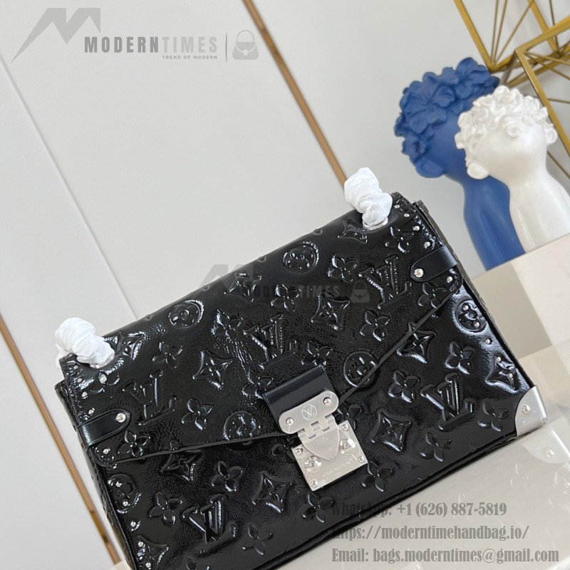 Louis Vuitton Trunkie M28137 Monogram Saga Bag with Distressed Leather, Metal Corners, and S-lock