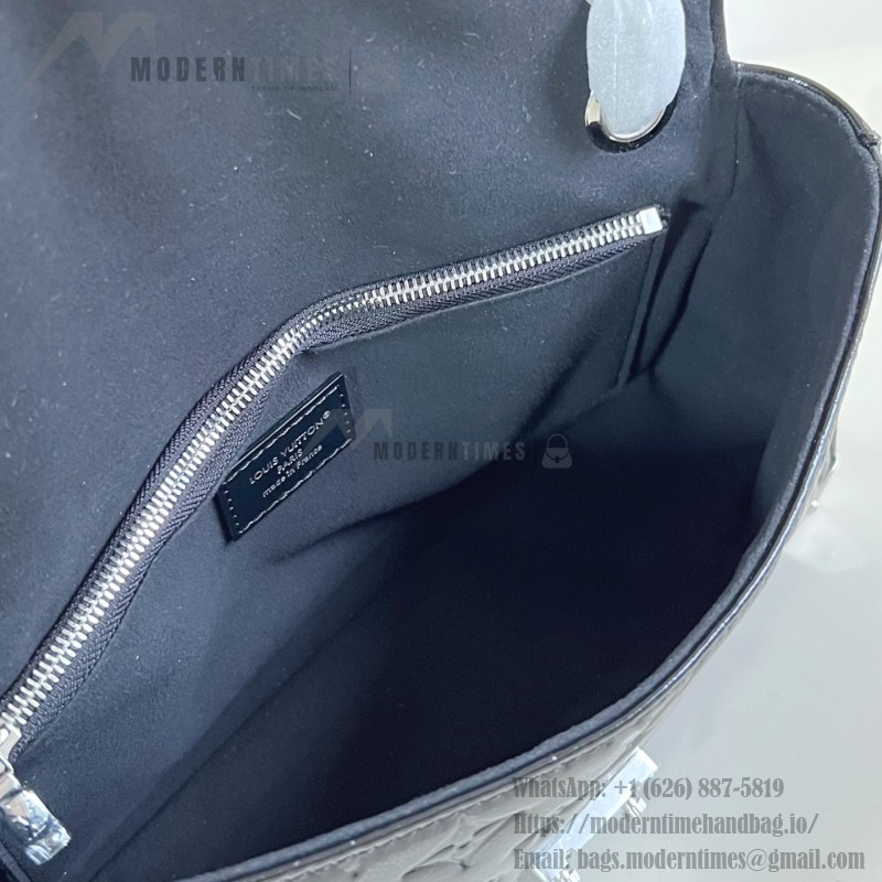 Louis Vuitton Trunkie M28137 Monogram Saga Bag with Distressed Leather, Metal Corners, and S-lock
