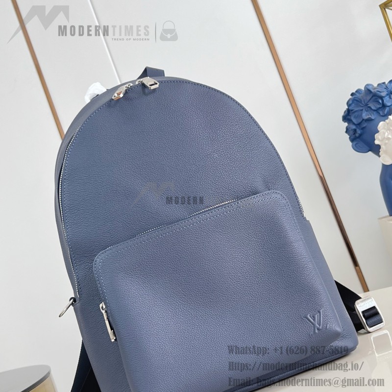 Louis Vuitton Discovery Work Backpack M26022 in Waxed Cowhide Leather with Padded Laptop Compartment and LV Logo