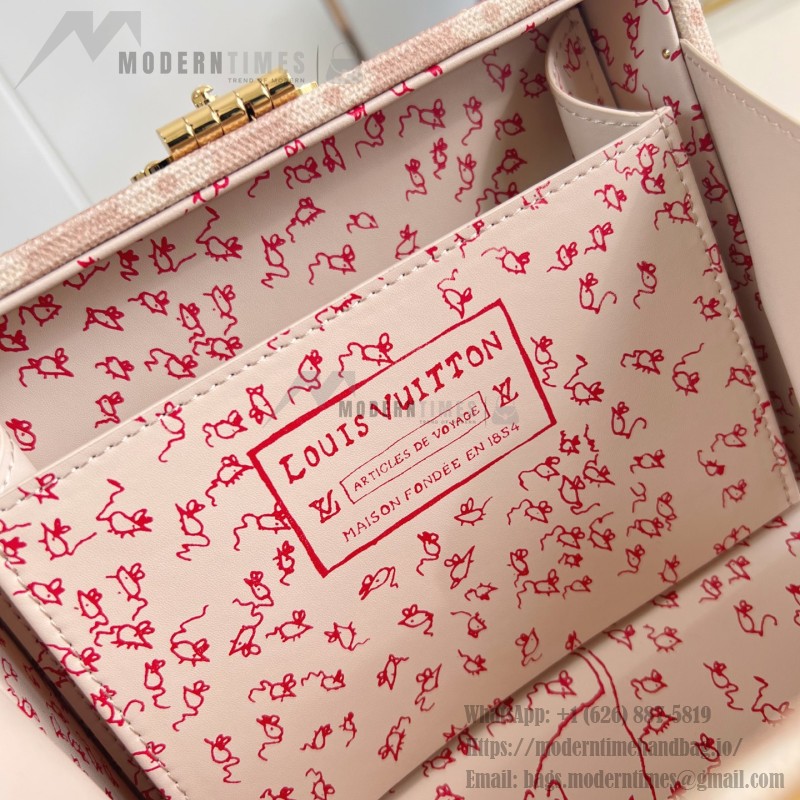 Louis Vuitton Petite Valise M14592 Meowgram Linen Canvas with Cat Motif and Hand-painted LV Label
