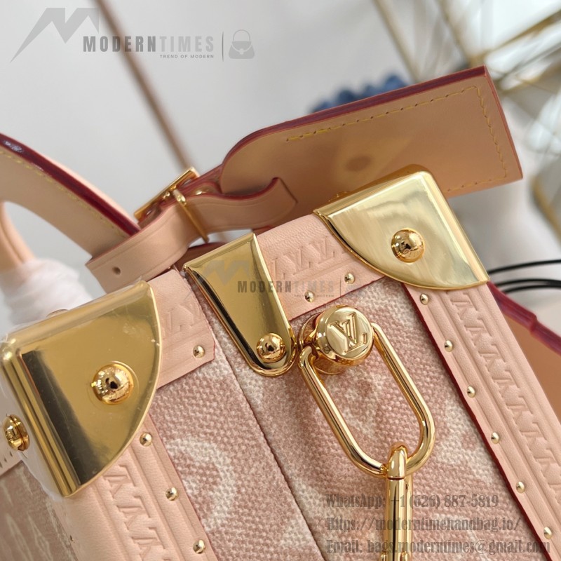 Louis Vuitton Petite Valise M14592 Meowgram Linen Canvas with Cat Motif and Hand-painted LV Label