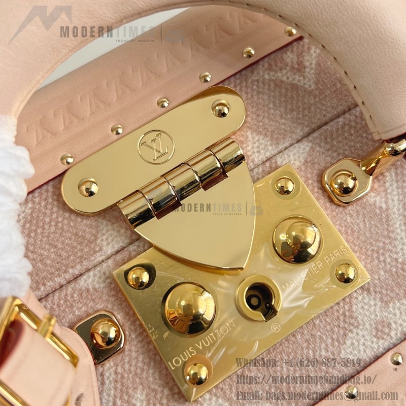 Louis Vuitton Petite Valise M14592 Meowgram Linen Canvas with Cat Motif and Hand-painted LV Label