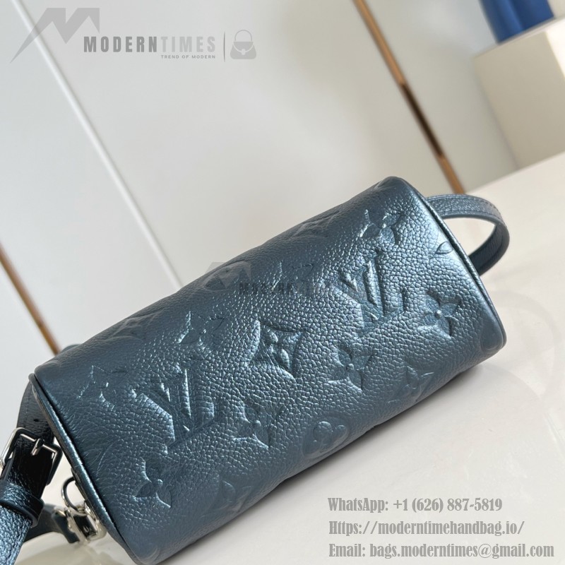 Louis Vuitton Nano Speedy M27107 in Monogram Empreinte Leather with Rolled Leather Handles and Lock Detail