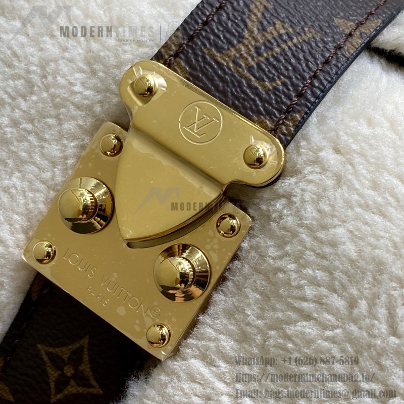 Louis Vuitton Pochette Mia M26245 in Wool with Monogram Canvas Trimmings and S-lock Magnetic Clasp