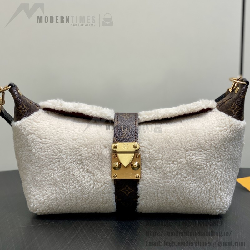 Louis Vuitton Pochette Mia M26245 in Wool with Monogram Canvas Trimmings and S-lock Magnetic Clasp