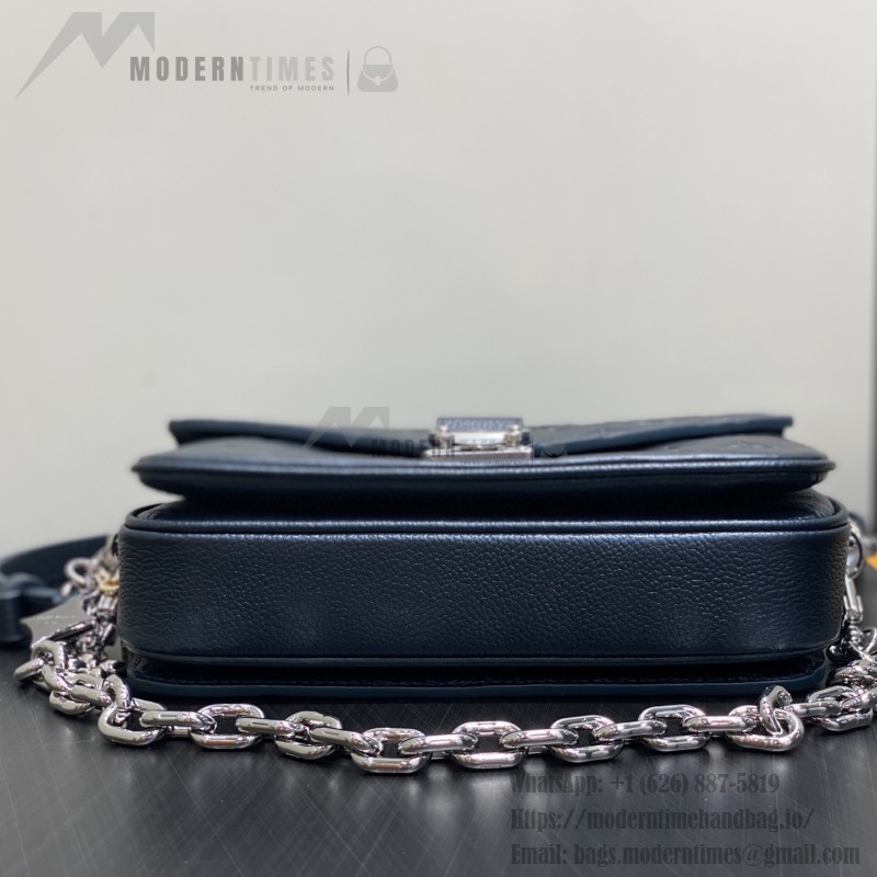 Louis Vuitton Pochette Métis East West M26456 in Monogram Empreinte with S-lock, Gradient Silk Print, and Chain Shoulder Strap