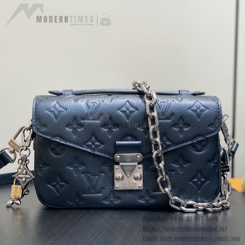 Louis Vuitton Pochette Métis East West M26456 in Monogram Empreinte with S-lock, Gradient Silk Print, and Chain Shoulder Strap