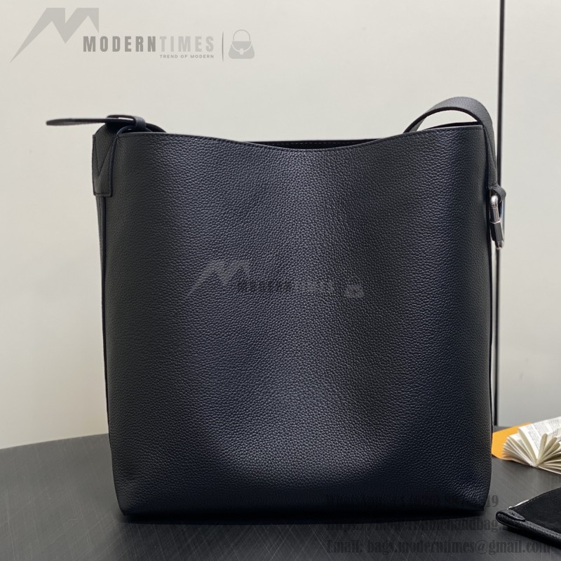 Louis Vuitton Verso Hobo Bag Black LV Touch Leather