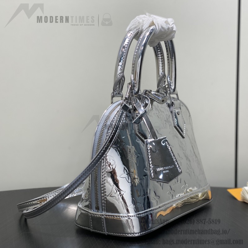 Louis Vuitton Alma BB Bag Gold Mirror Silver Patent Leather