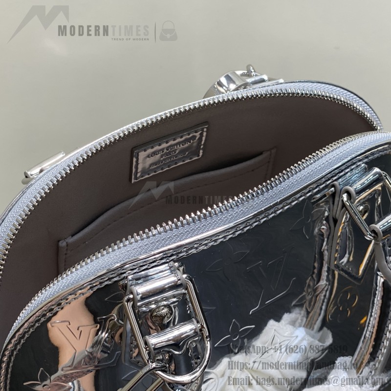 Louis Vuitton Alma BB Bag Gold Mirror Silver Patent Leather