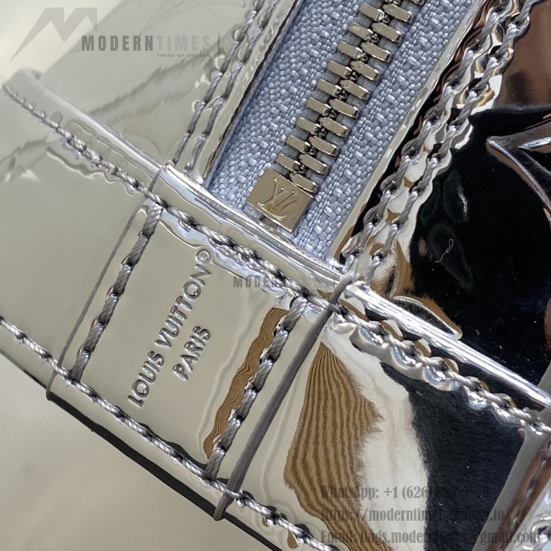 Louis Vuitton Alma BB Bag Gold Mirror Silver Patent Leather