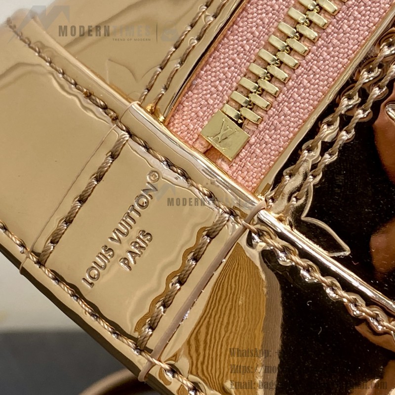 Louis Vuitton Alma BB Bag Gold Mirror Silver Patent Leather