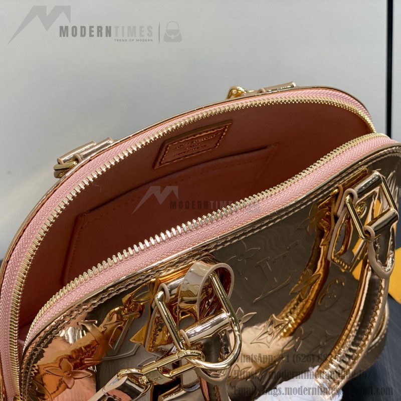 Louis Vuitton Alma BB Bag Gold Mirror Silver Patent Leather