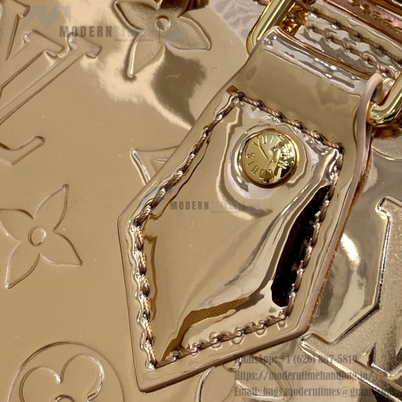 Louis Vuitton Alma BB Bag Gold Mirror Silver Patent Leather