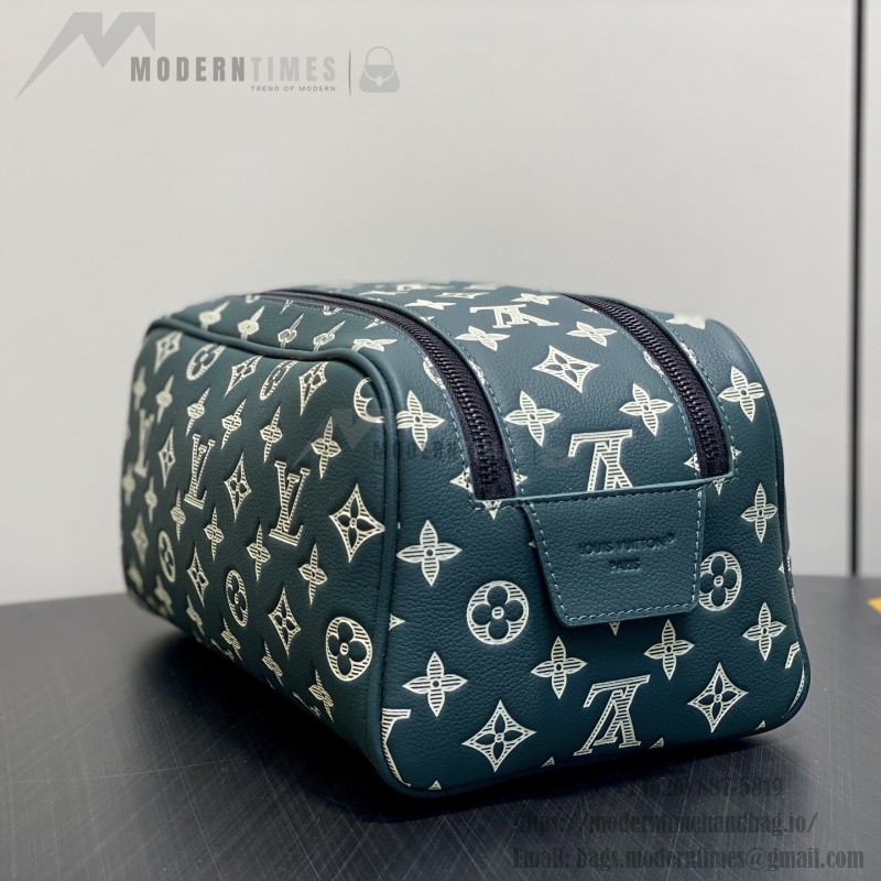Louis Vuitton Dopp Kit Green Monogram Shadow Leather