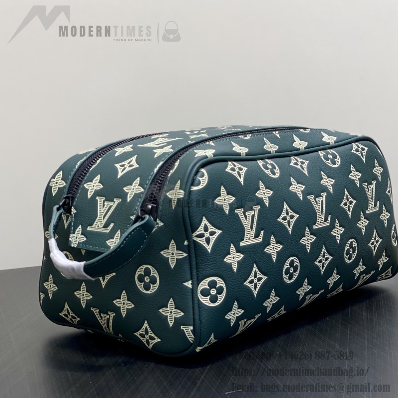 Louis Vuitton Dopp Kit Green Monogram Shadow Leather