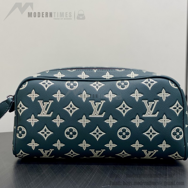 Louis Vuitton Dopp Kit Green Monogram Shadow Leather