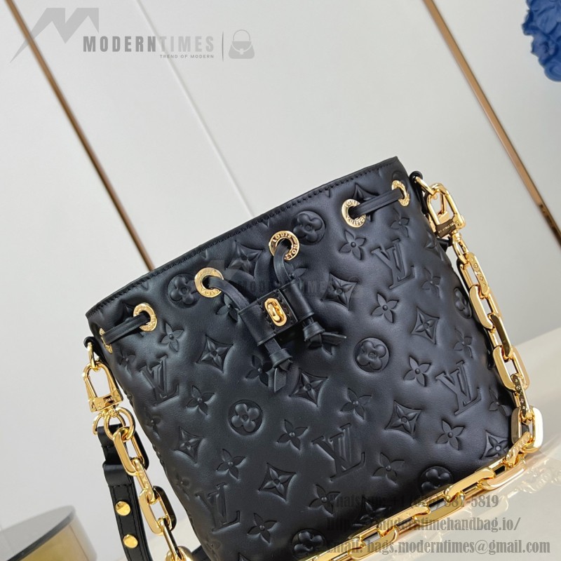 Louis Vuitton M26216 Black & M26530 Pink Coussin Bucket Bag Front View