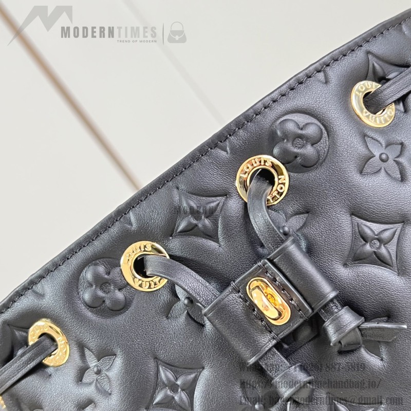 Louis Vuitton M26216 Black & M26530 Pink Coussin Bucket Bag Front View