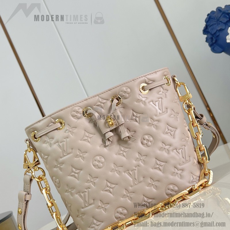 Louis Vuitton M26216 Black & M26530 Pink Coussin Bucket Bag Front View