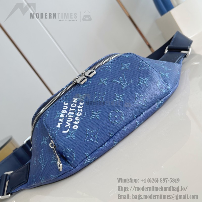 Louis Vuitton Rush Waist Bag M27152 Monogram Heritage White Blue