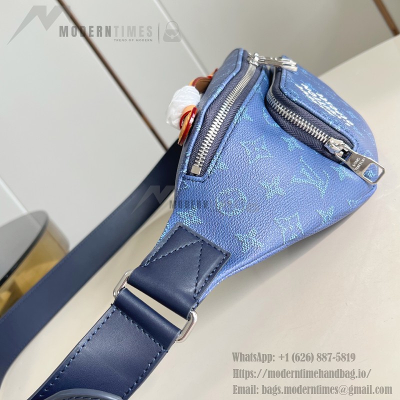 Louis Vuitton Rush Waist Bag M27152 Monogram Heritage White Blue